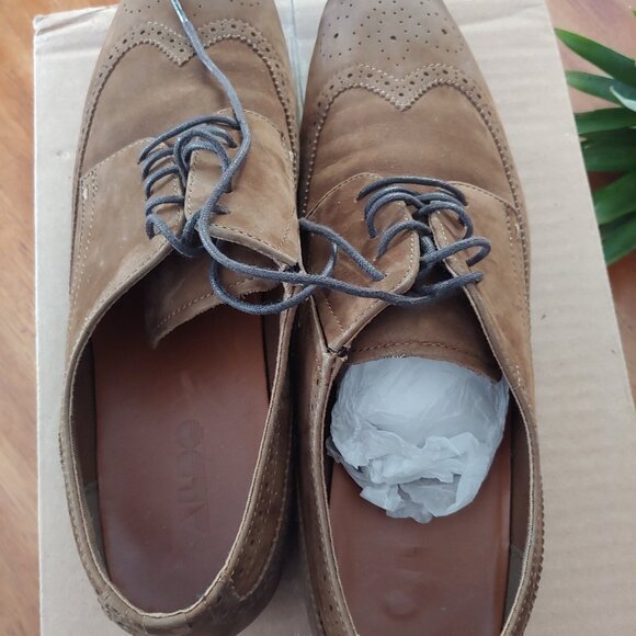 Mens Oxfords Dress Brown Tan Suede Upper Leather Shoes Size 11 - Picture 8 of 8
